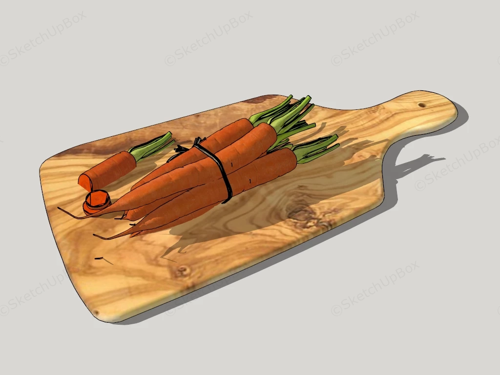 Carrots On Chopping Board sketchup model preview - SketchupBox