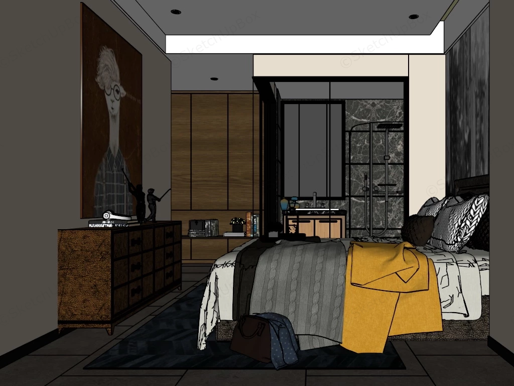Master Bedroom Decor sketchup model preview - SketchupBox