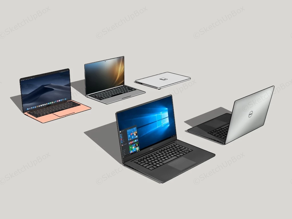 Laptop Computers sketchup model preview - SketchupBox