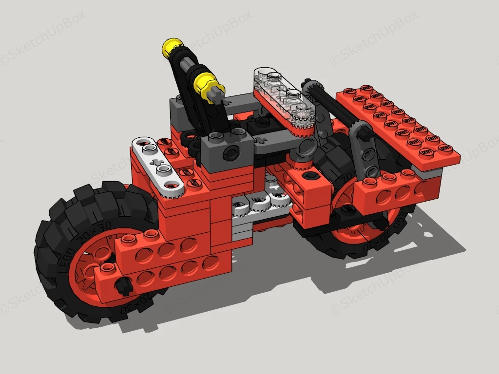 Lego Motorcycle Toy sketchup model preview - SketchupBox
