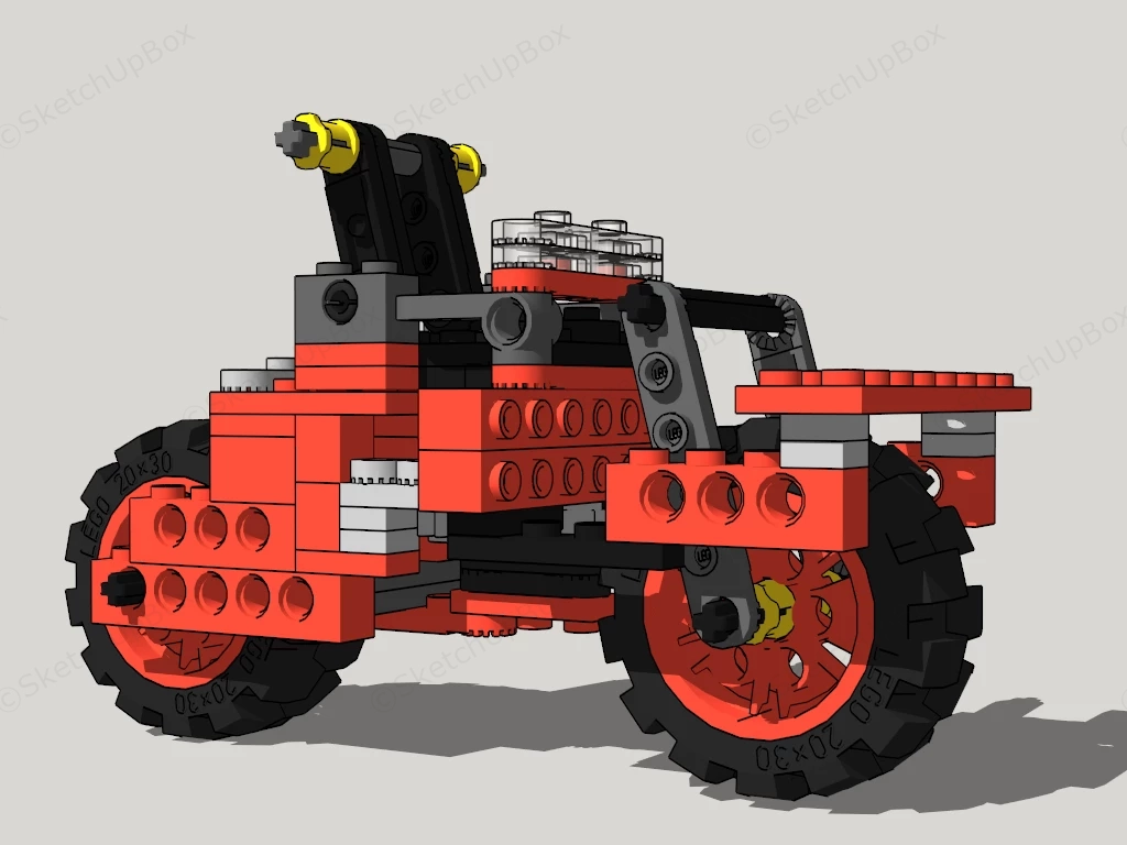 Lego Motorcycle Toy sketchup model preview - SketchupBox