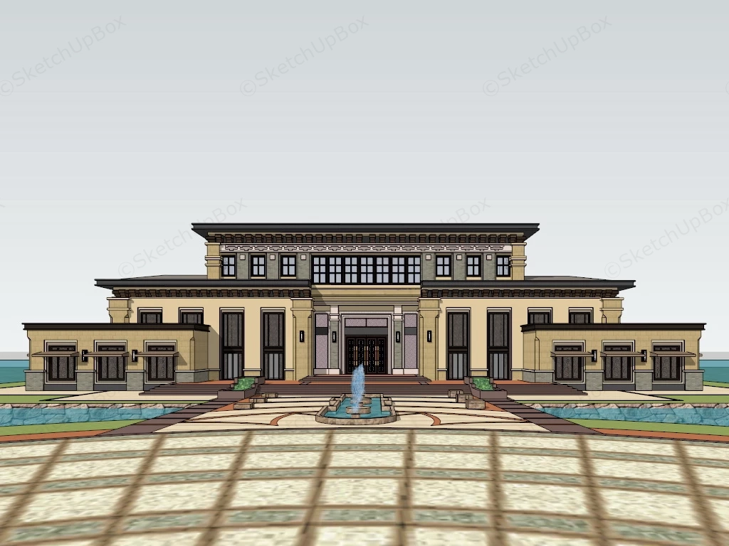 Fishing Club Architecture sketchup model preview - SketchupBox