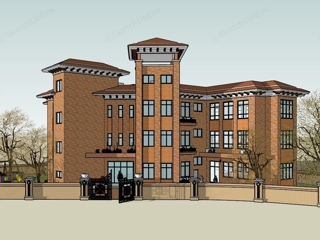 Kindergarten Architecture sketchup model preview - SketchupBox