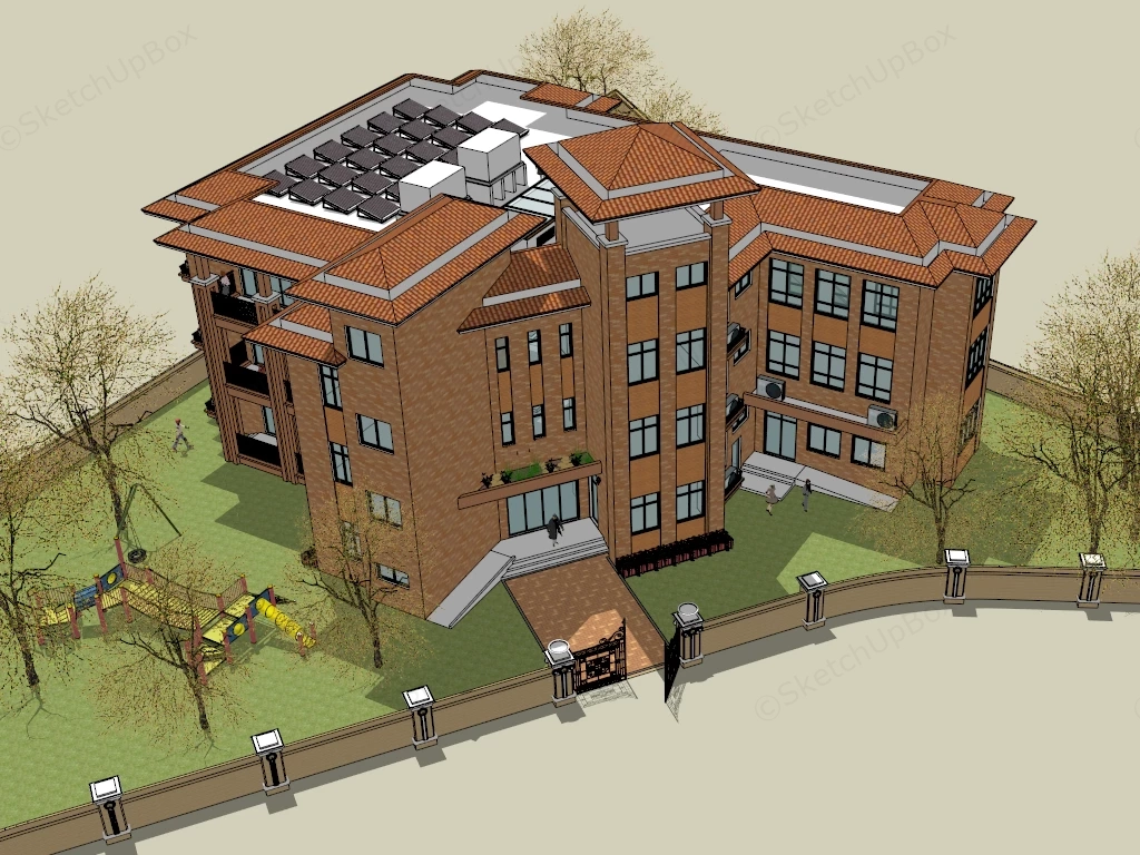 Kindergarten Architecture sketchup model preview - SketchupBox