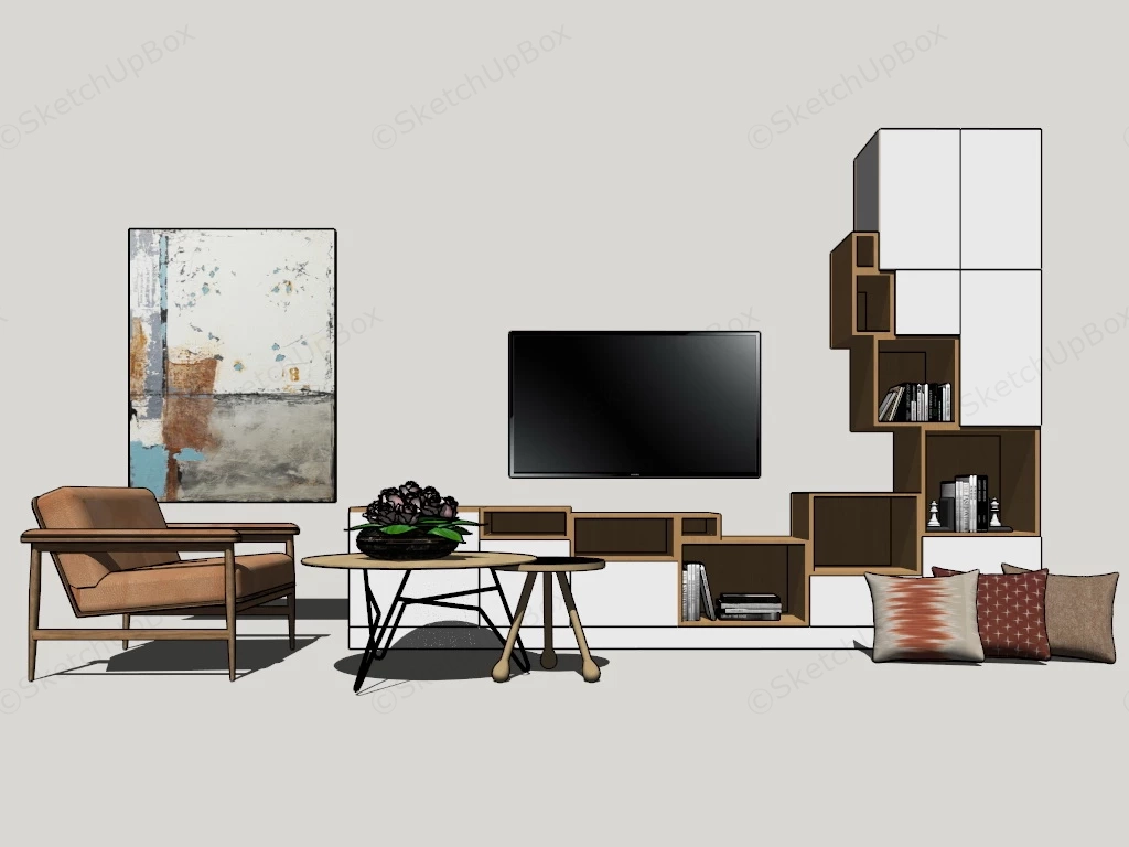Small Living Room Furniture Design sketchup model preview - SketchupBox