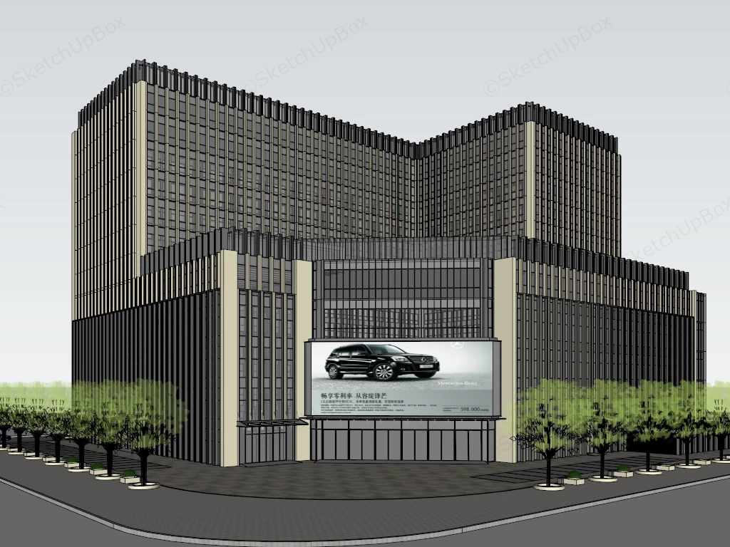 Business Complex Building sketchup model preview - SketchupBox