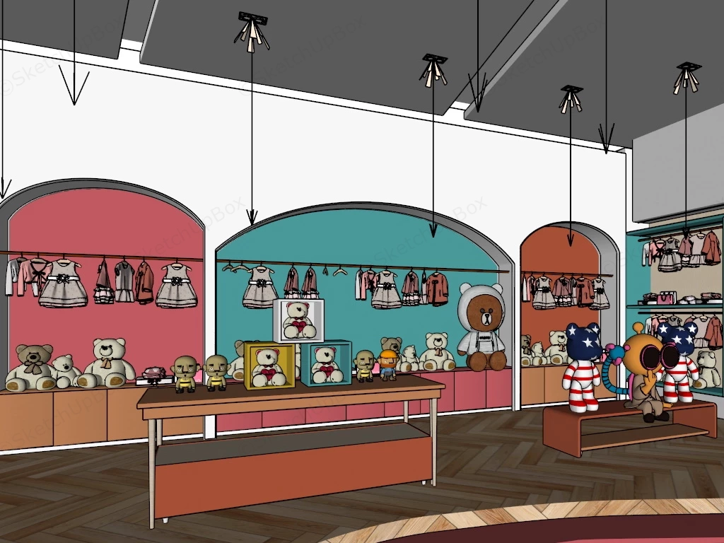 Children’s Toy And Clothing Store sketchup model preview - SketchupBox