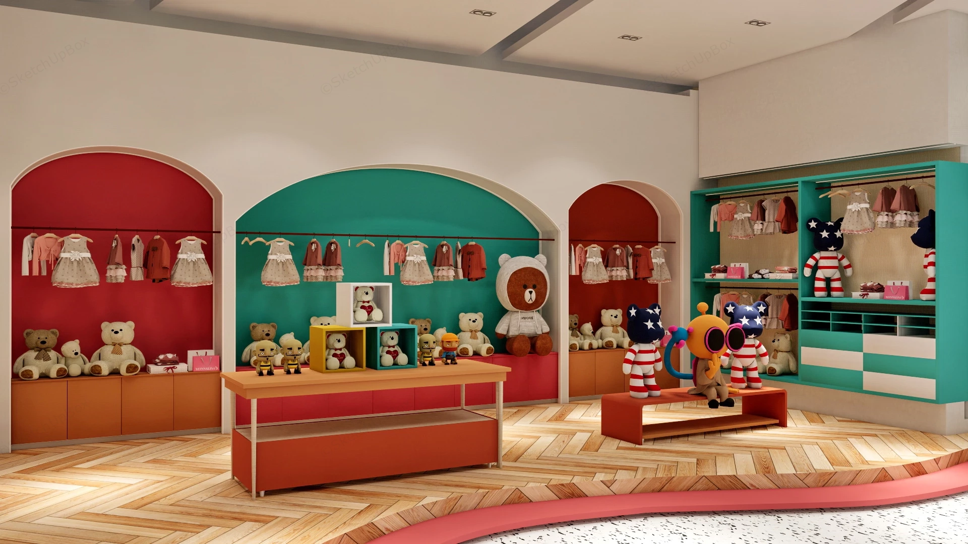 Children’s Toy And Clothing Store sketchup model preview - SketchupBox