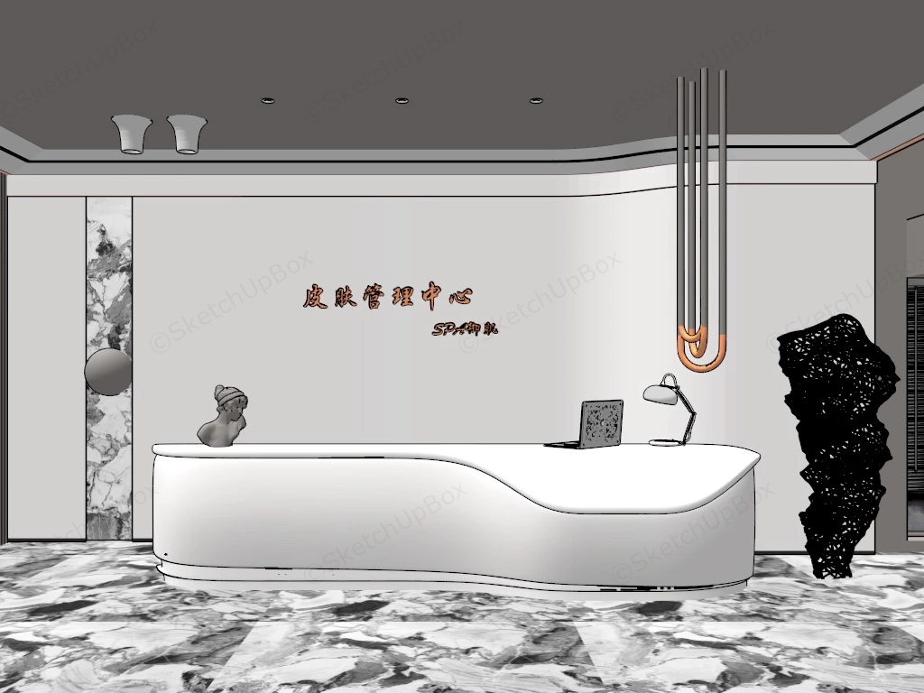 Beauty Salon Reception Design Idea sketchup model preview - SketchupBox