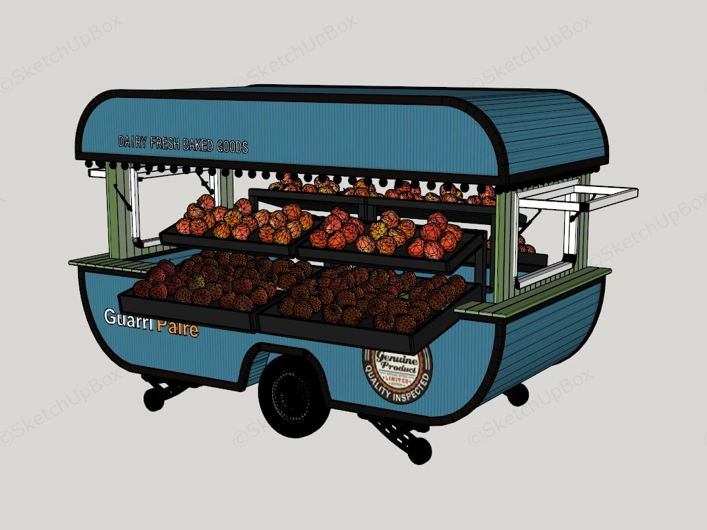 Fruit Truck Trailer sketchup model preview - SketchupBox