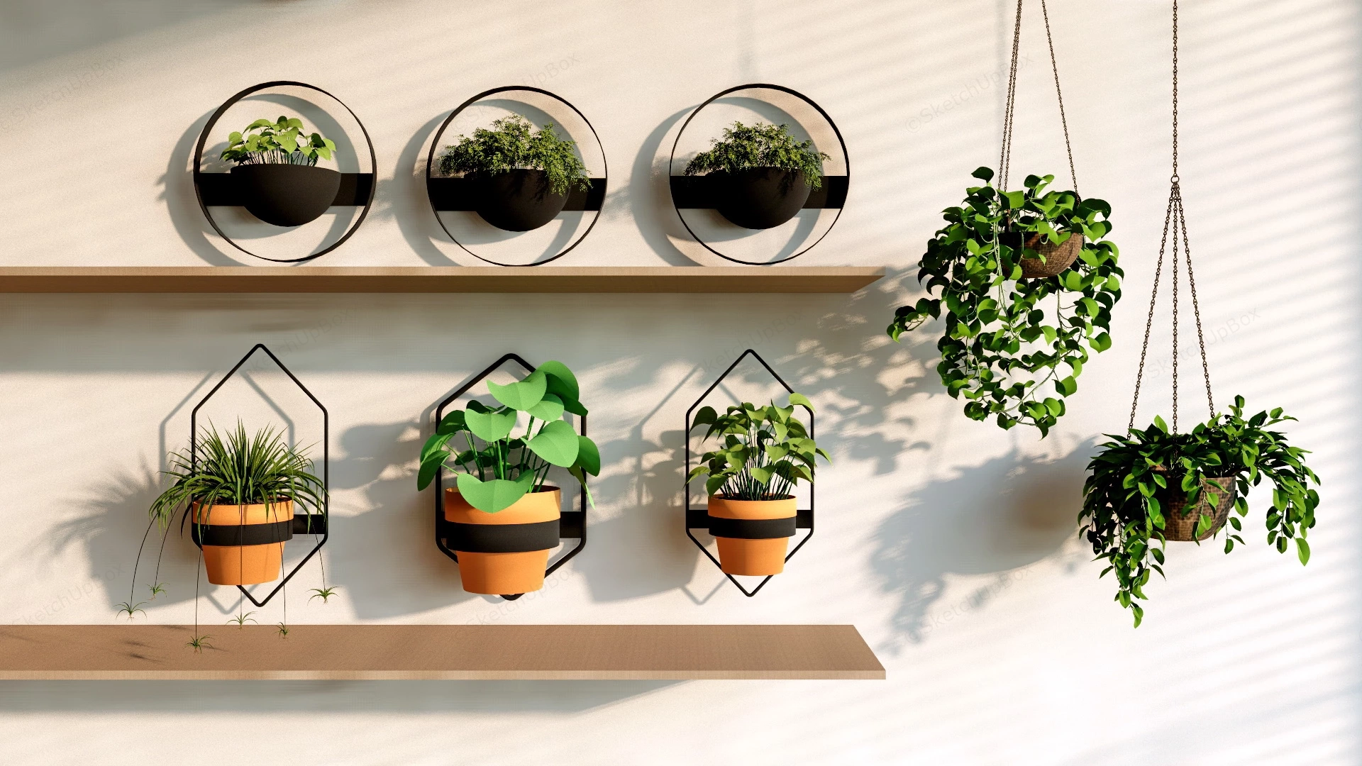Indoor Wall Planters sketchup model preview - SketchupBox