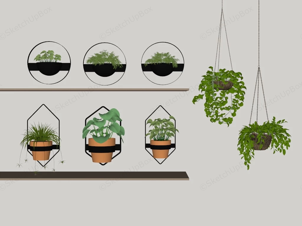 Indoor Wall Planters sketchup model preview - SketchupBox