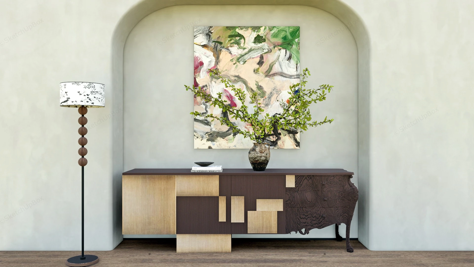 Entryway Console Cabinet Ideas sketchup model preview - SketchupBox