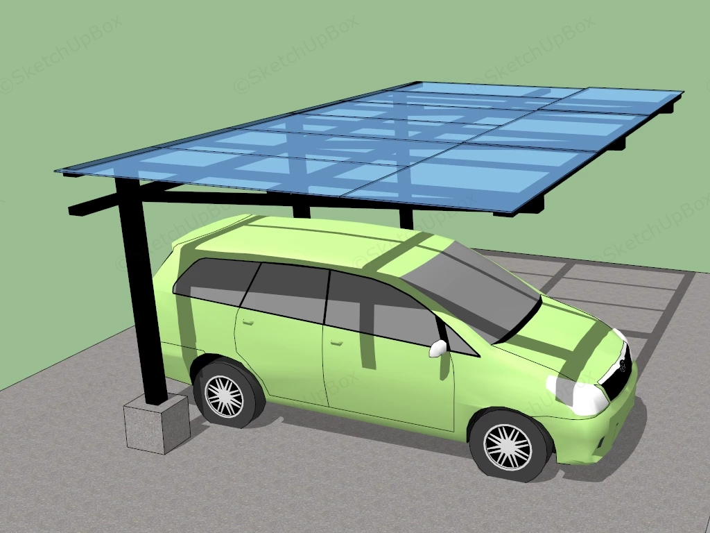Car Parking Shed sketchup model preview - SketchupBox