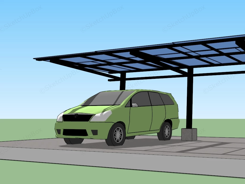 Car Parking Shed sketchup model preview - SketchupBox