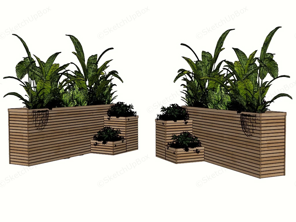 Tall Planter Box Raised Bed sketchup model preview - SketchupBox