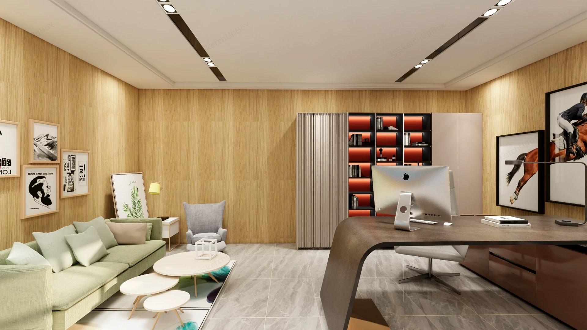Corporate Executive Office sketchup model preview - SketchupBox