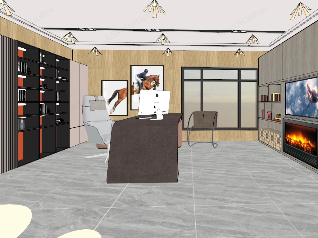 Corporate Executive Office sketchup model preview - SketchupBox