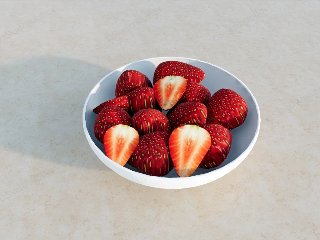 Strawberries In Plate sketchup model preview - SketchupBox