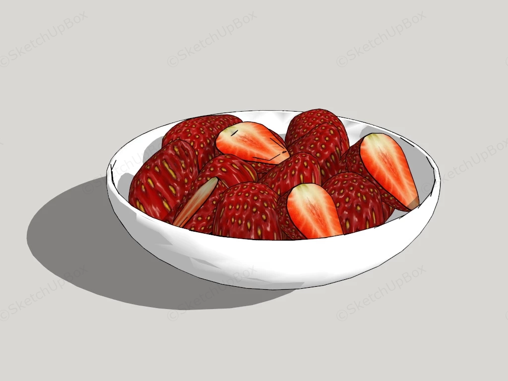 Strawberries In Plate sketchup model preview - SketchupBox