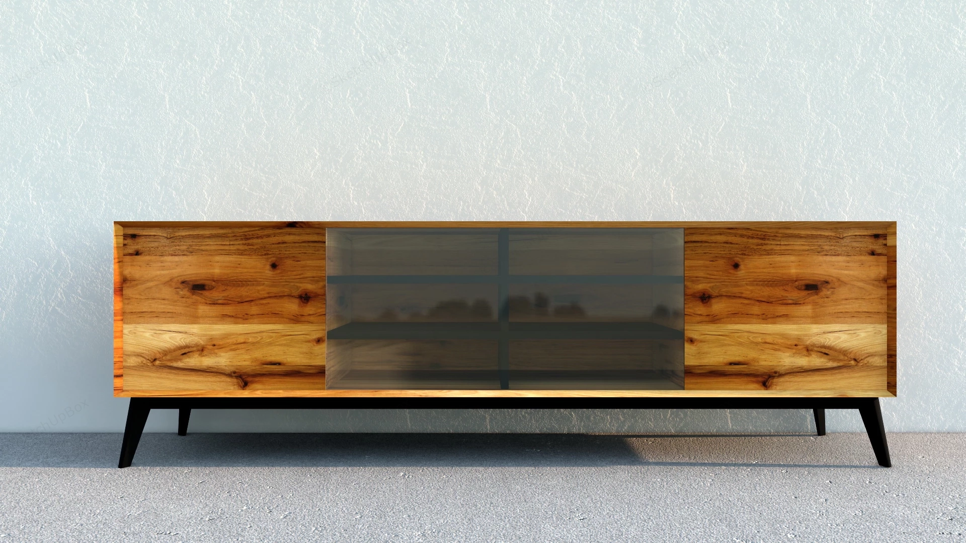 Rustic Wood Tv Stand sketchup model preview - SketchupBox