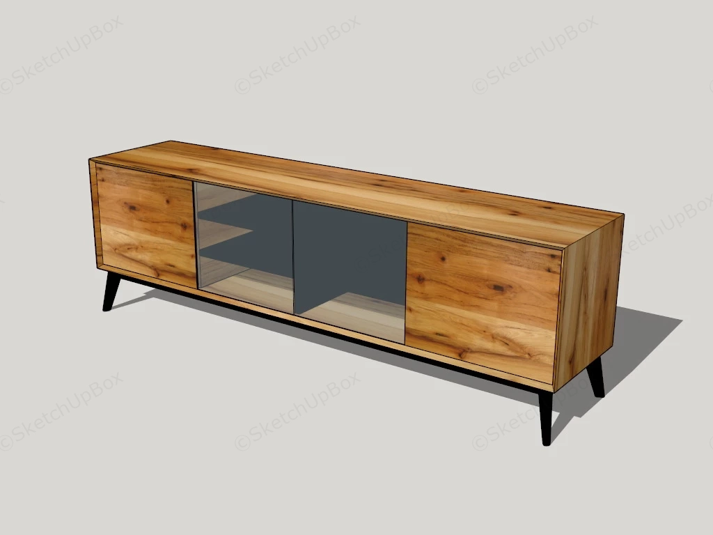 Rustic Wood Tv Stand sketchup model preview - SketchupBox