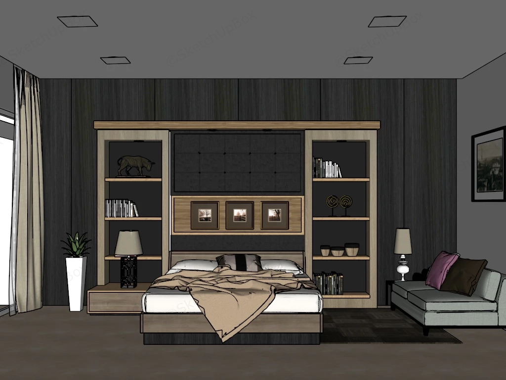 Neoclassical Bedroom Design sketchup model preview - SketchupBox