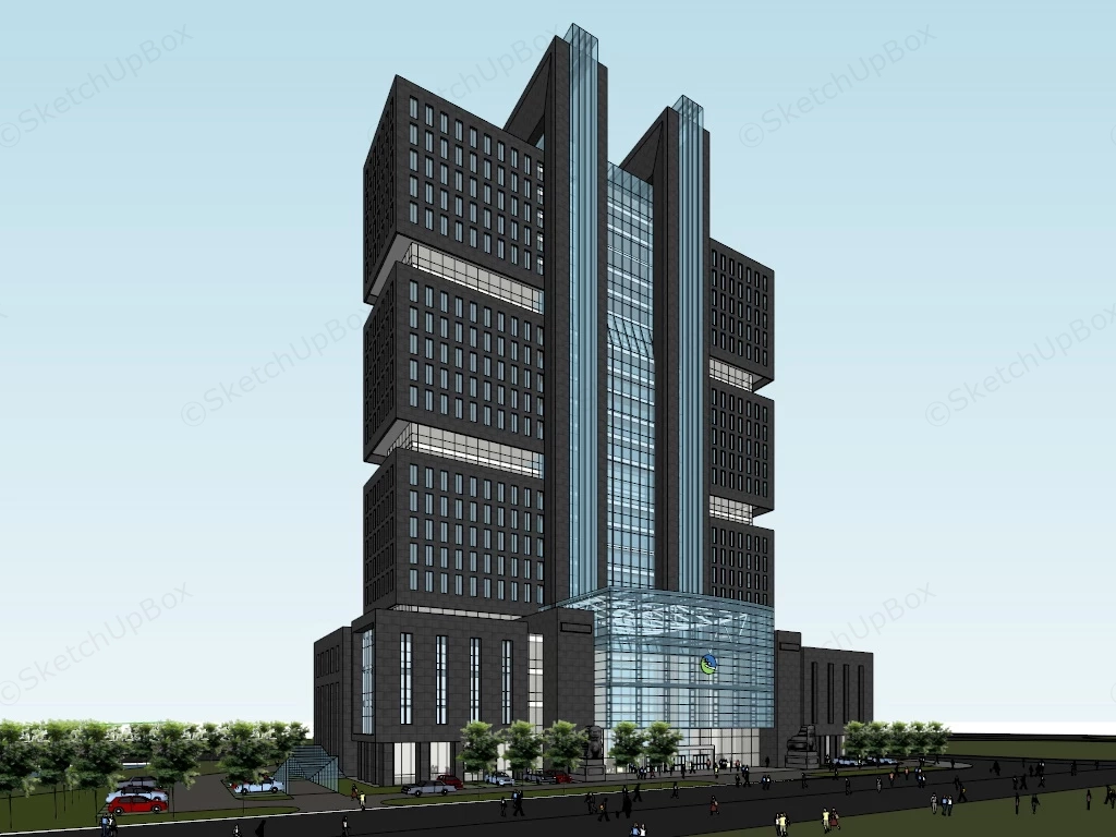 Bank Office Tower Architecture sketchup model preview - SketchupBox