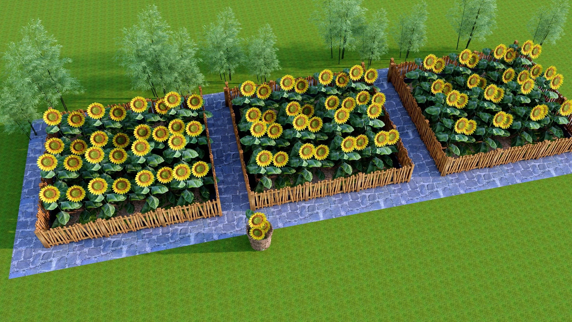 Sunflower Garden sketchup model preview - SketchupBox