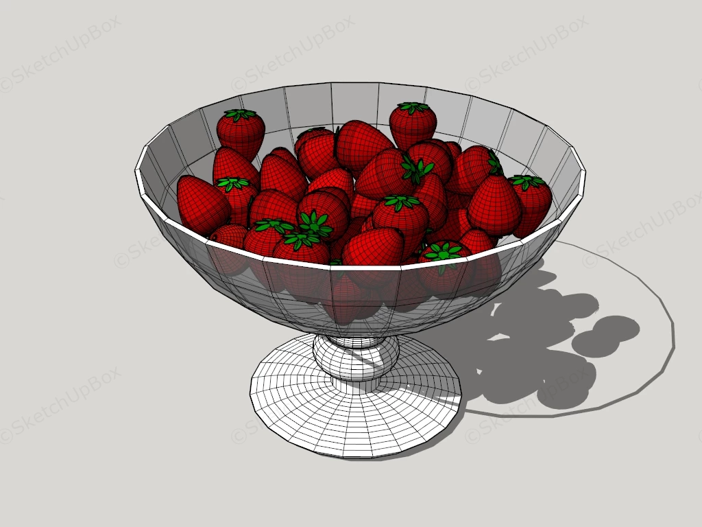 Strawberry In Bowl sketchup model preview - SketchupBox