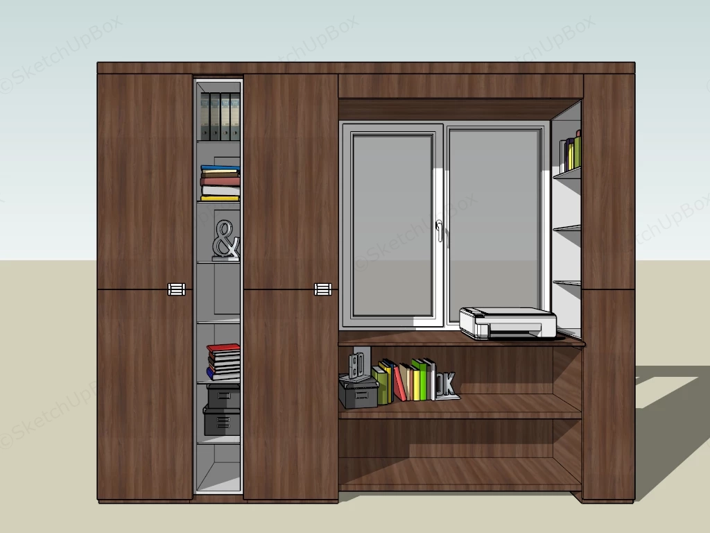 Built In Filing Cabinet sketchup model preview - SketchupBox