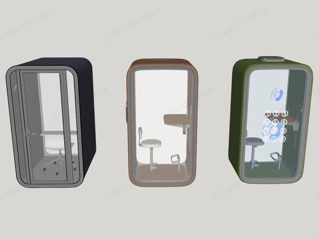 Office Silent Room Phone Booth sketchup model preview - SketchupBox