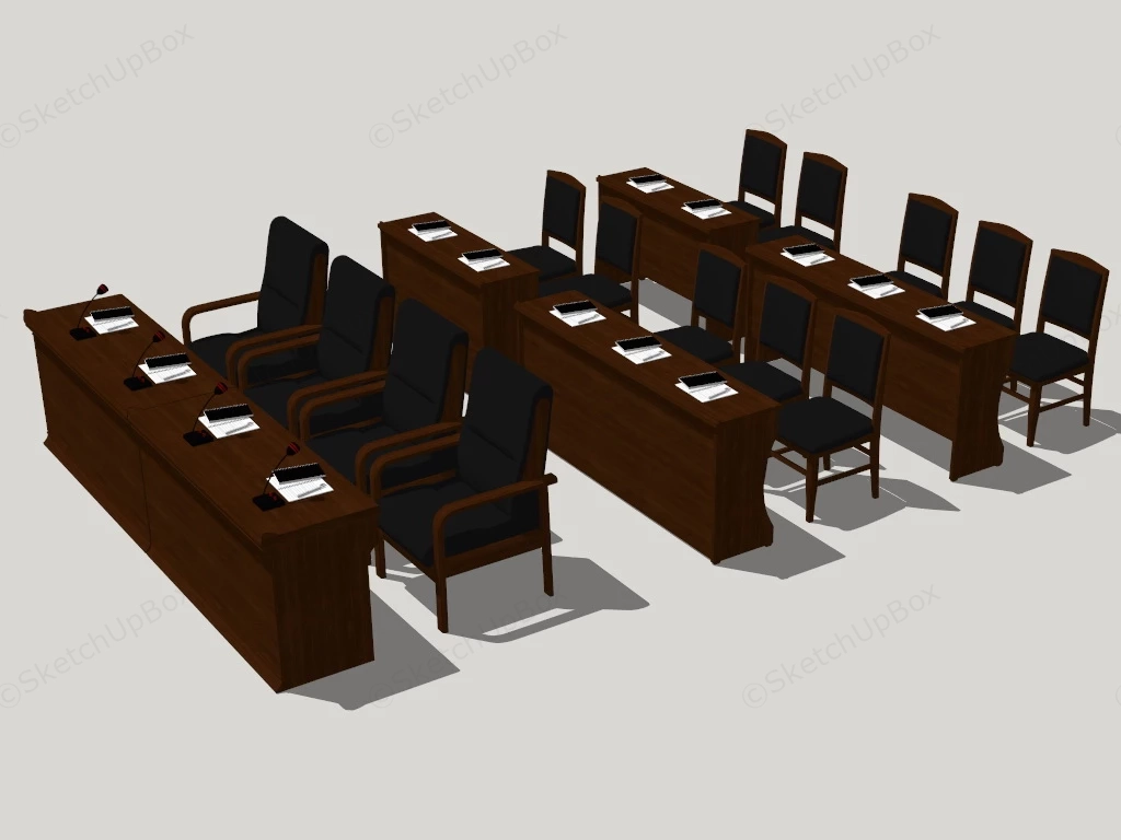 Training Room Tables And Chairs sketchup model preview - SketchupBox