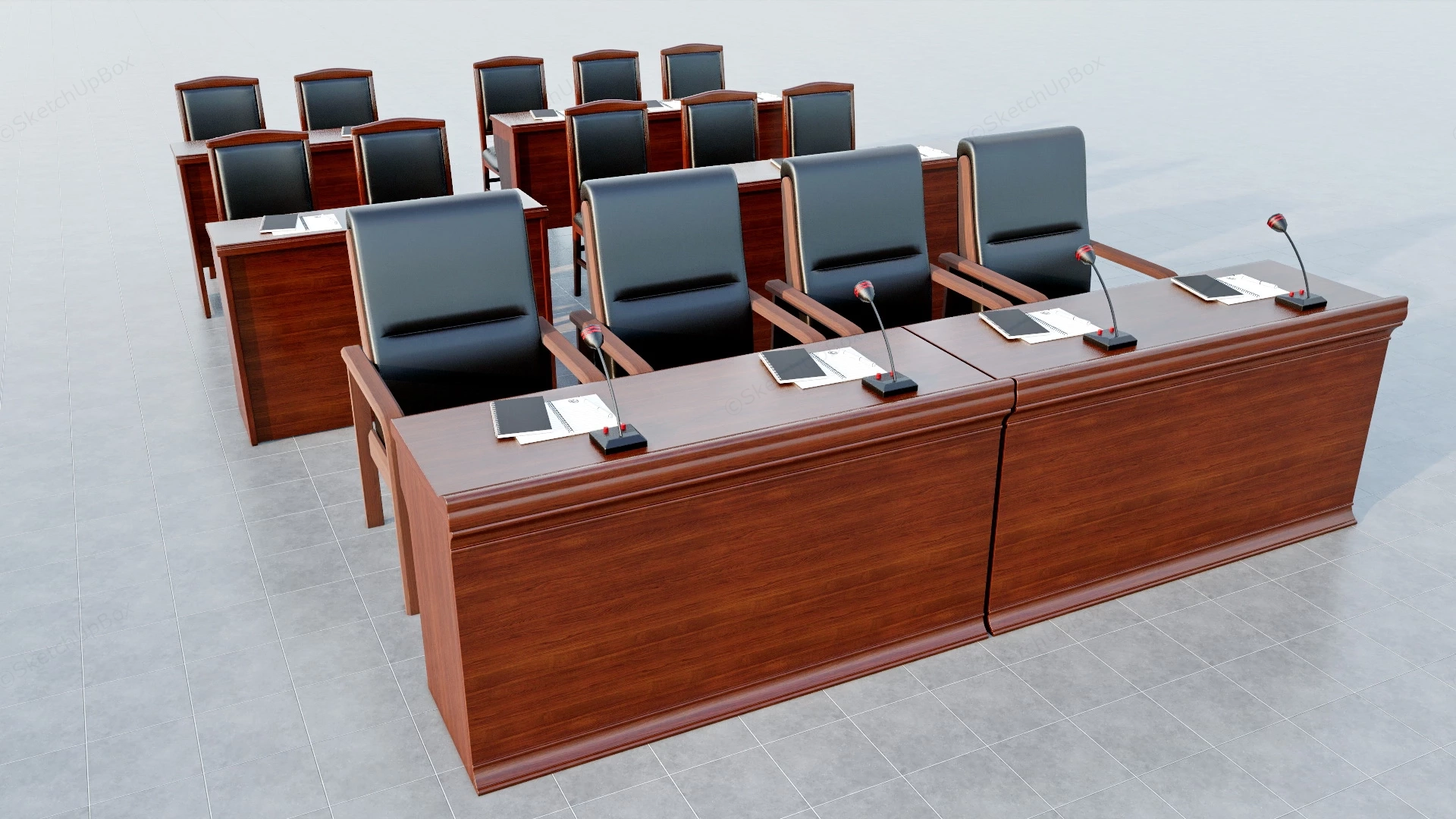 Training Room Tables And Chairs sketchup model preview - SketchupBox
