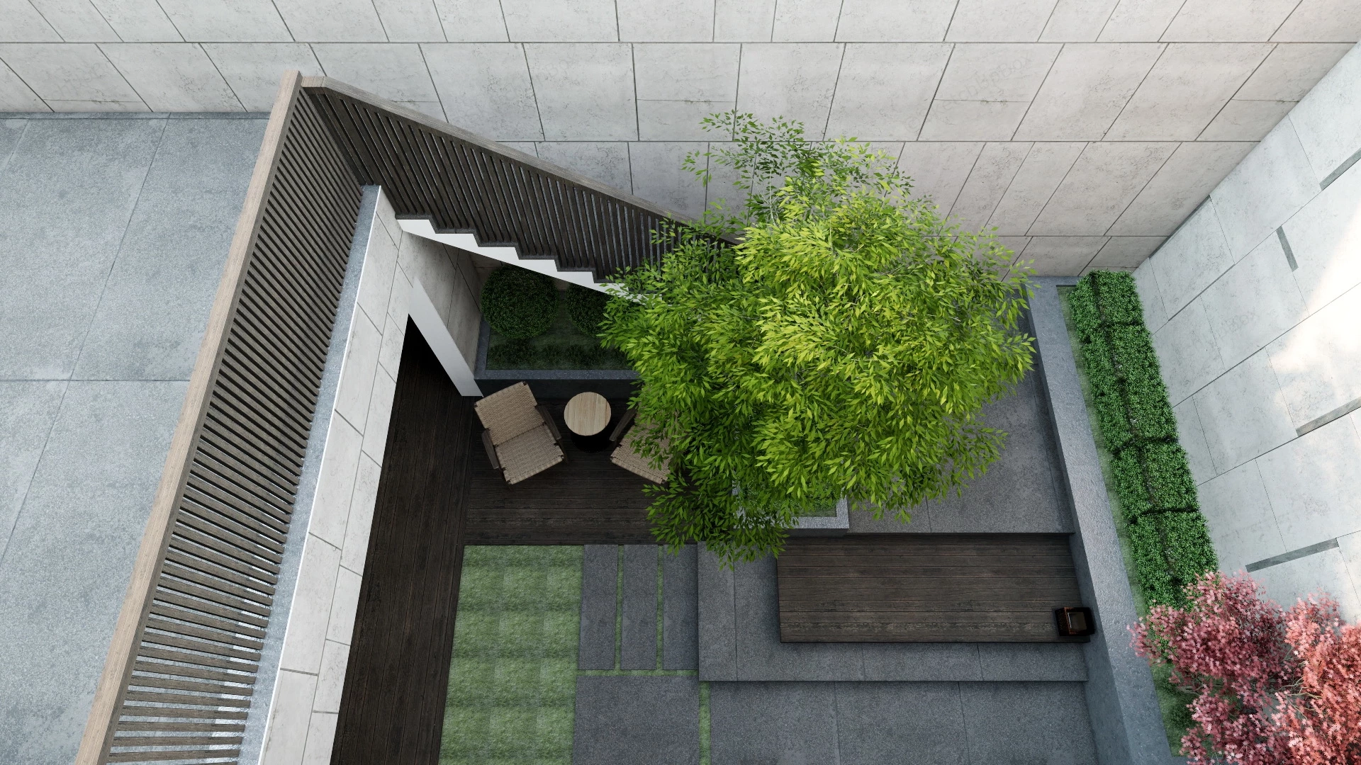 Small Sunken Patio Design sketchup model preview - SketchupBox