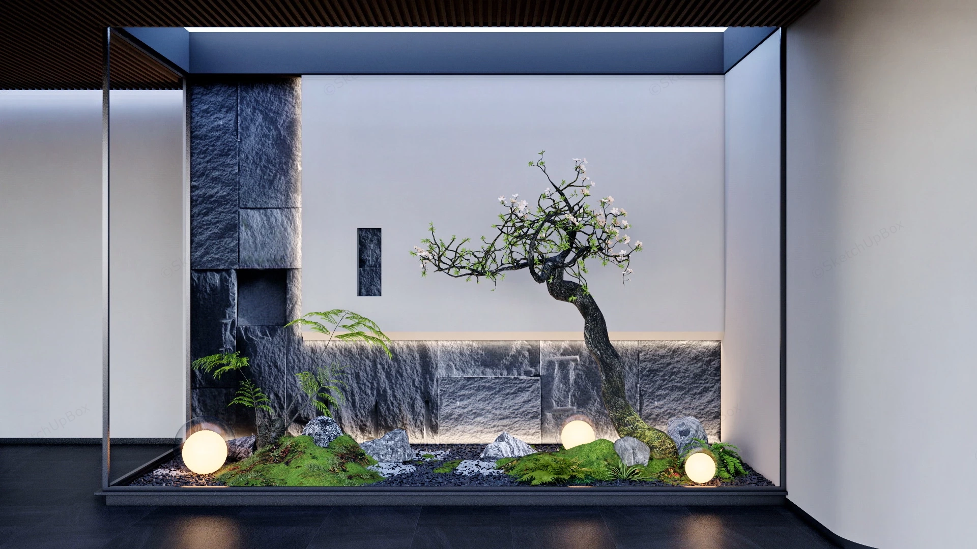 Indoor Zen Garden sketchup model preview - SketchupBox