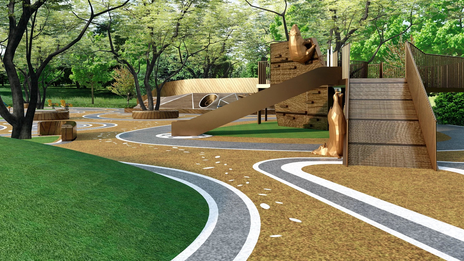 Nature Play Playground sketchup model preview - SketchupBox