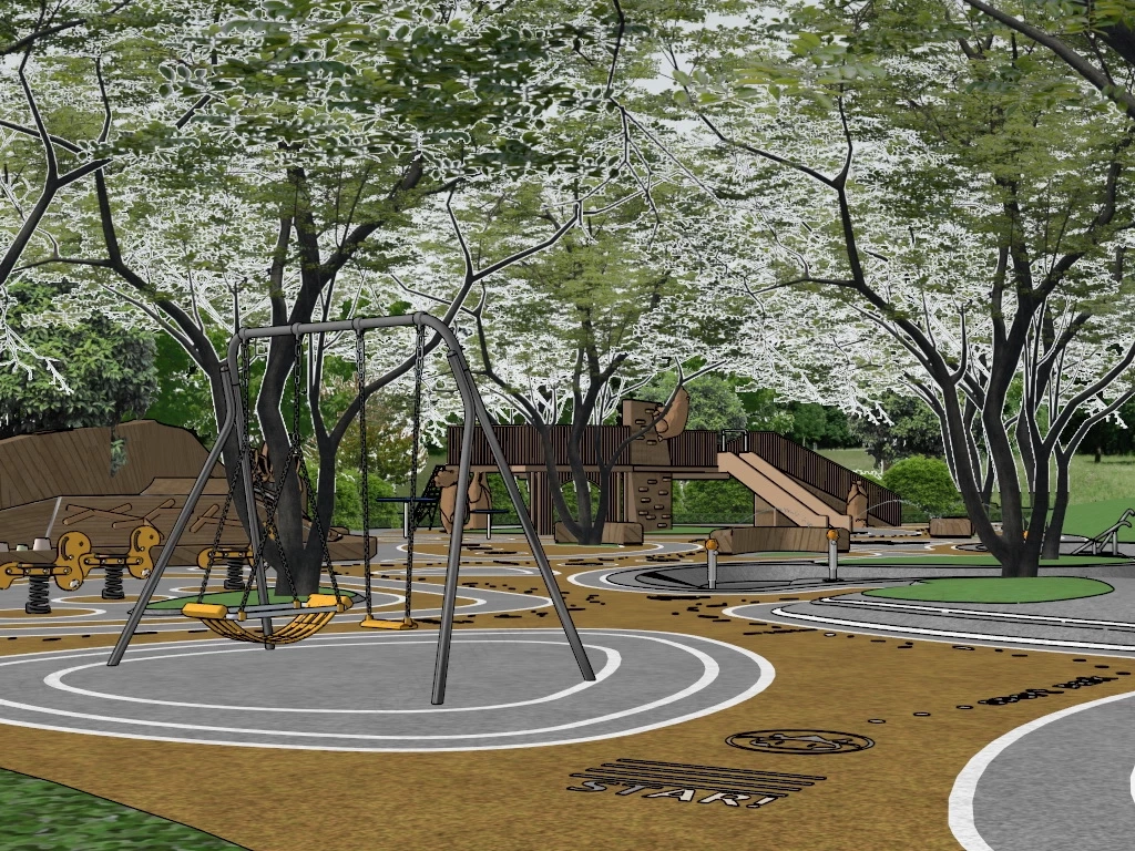 Nature Play Playground sketchup model preview - SketchupBox