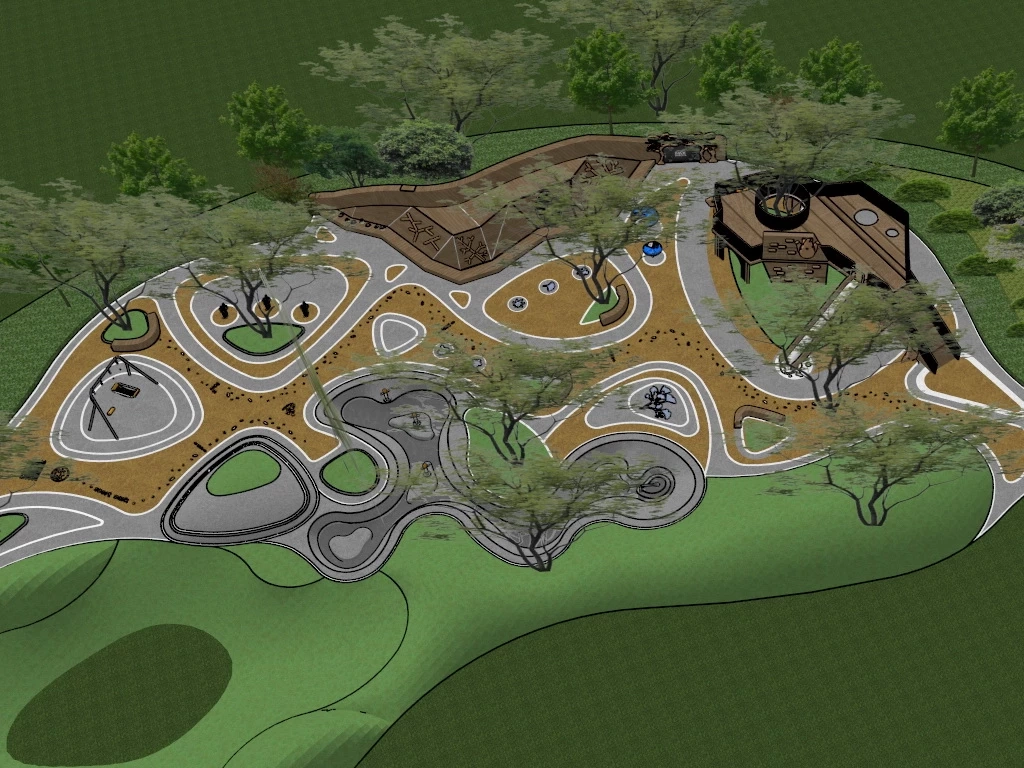 Nature Play Playground sketchup model preview - SketchupBox