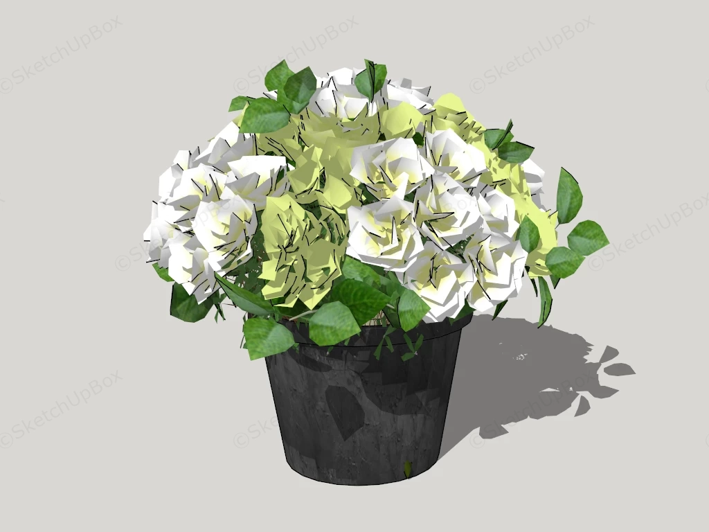 Potted Blooming Flowers sketchup model preview - SketchupBox