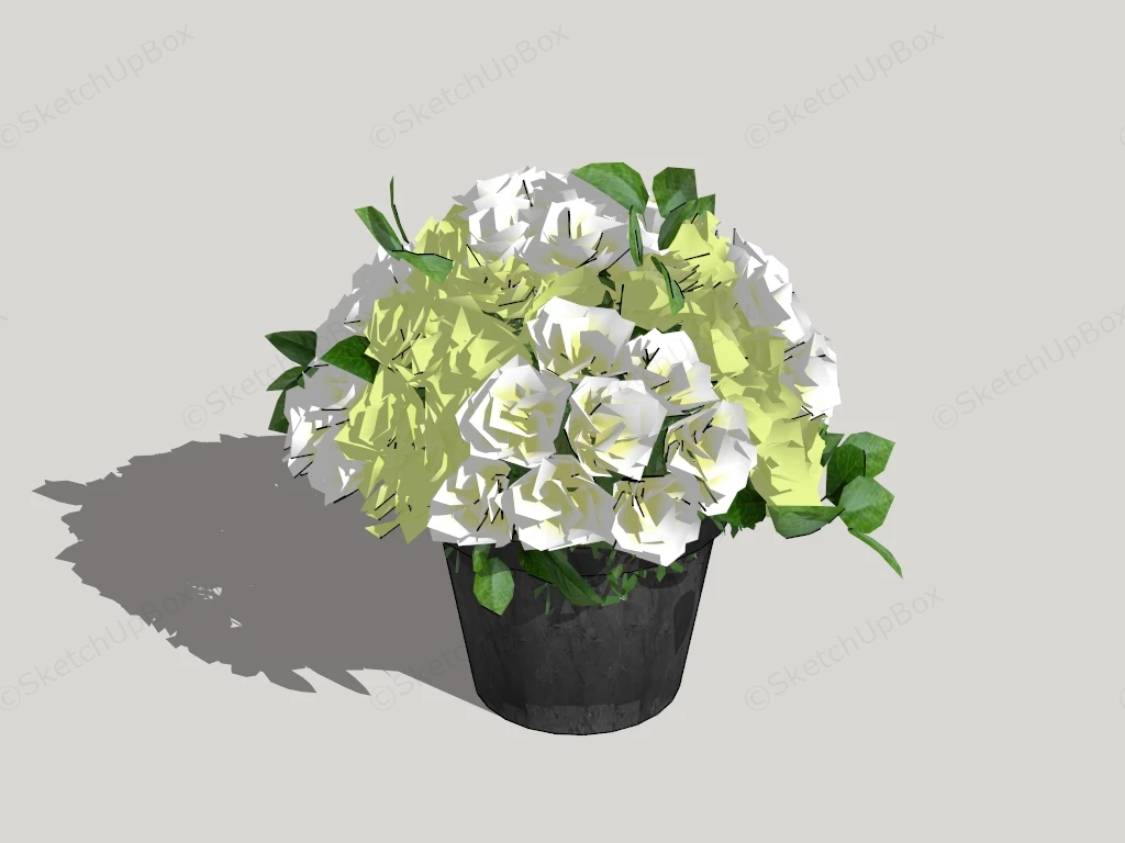 Potted Blooming Flowers sketchup model preview - SketchupBox