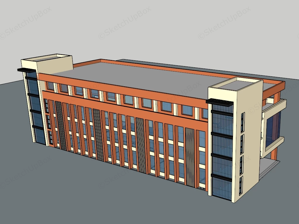 College Dormitory Building sketchup model preview - SketchupBox