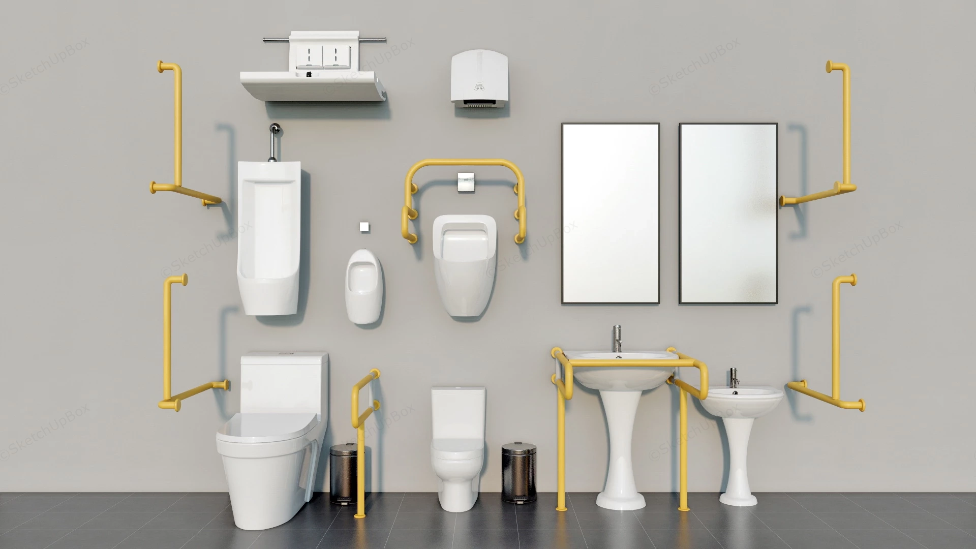 Accessible Bathroom Accessories sketchup model preview - SketchupBox