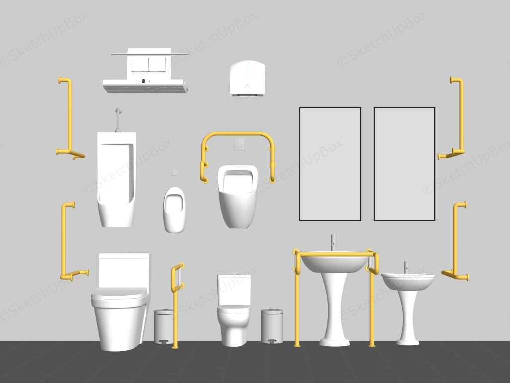 Accessible Bathroom Accessories sketchup model preview - SketchupBox