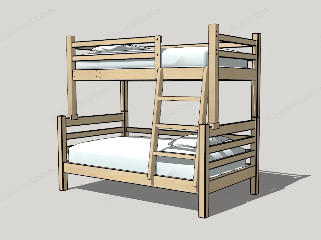 Wood Bunk Beds sketchup model preview - SketchupBox