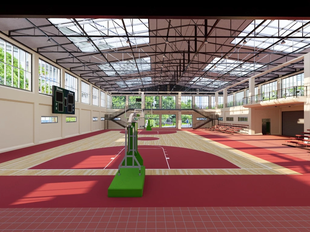 Indoor Basketball Gym sketchup model preview - SketchupBox