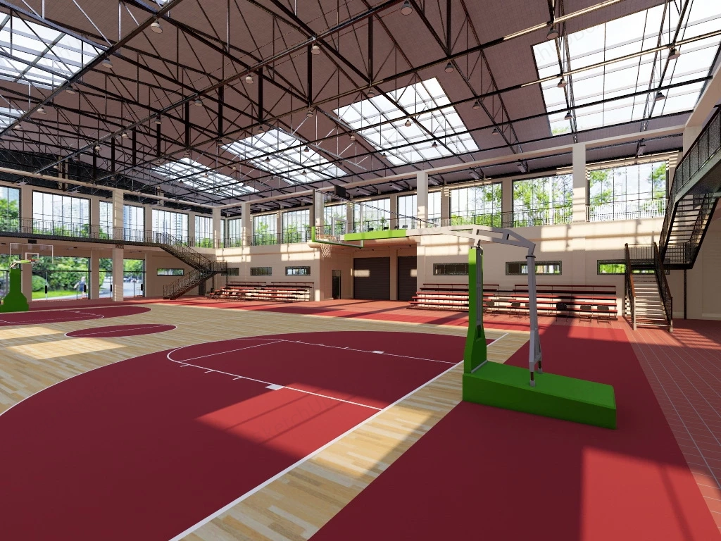 Indoor Basketball Gym sketchup model preview - SketchupBox