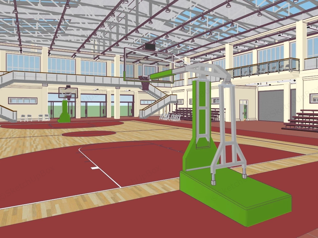 Indoor Basketball Gym sketchup model preview - SketchupBox