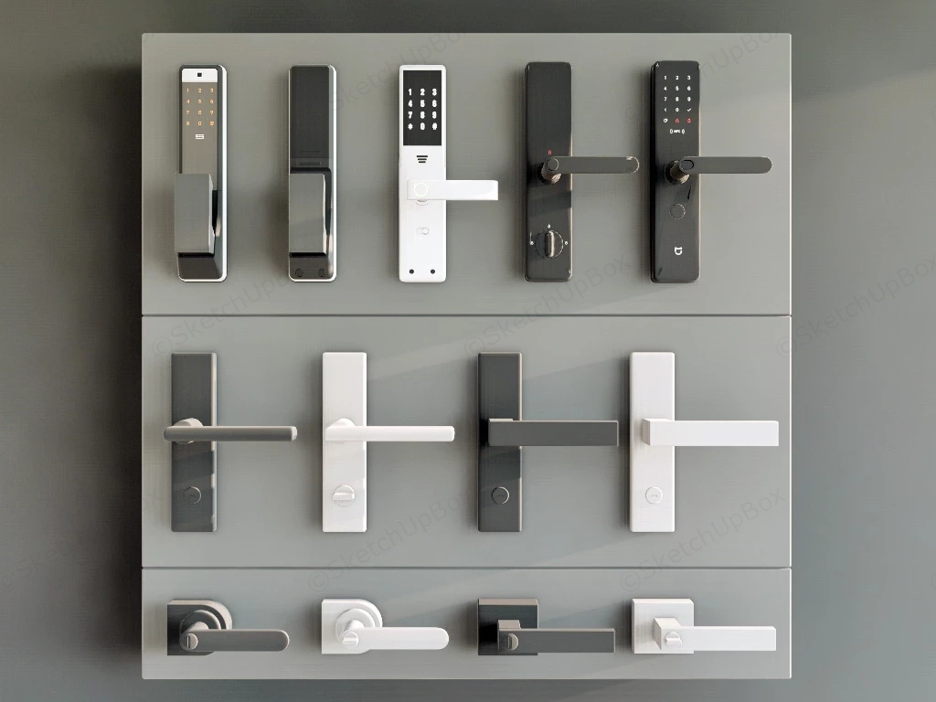 Electronic Locks And Door Handles sketchup model preview - SketchupBox