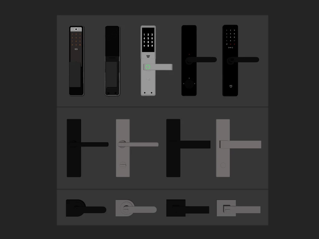 Electronic Locks And Door Handles sketchup model preview - SketchupBox
